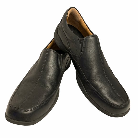 Abeo Black Leather Slip-Ons Orthotics Comfort - Picture 1 of 8